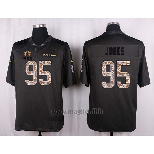 Maglia NFL Anthracite Green Bay Packers Jones 2016 Salute To Service